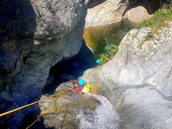 rappel toboggan canyoning mascalsan printemps reynes pyrenees orientales