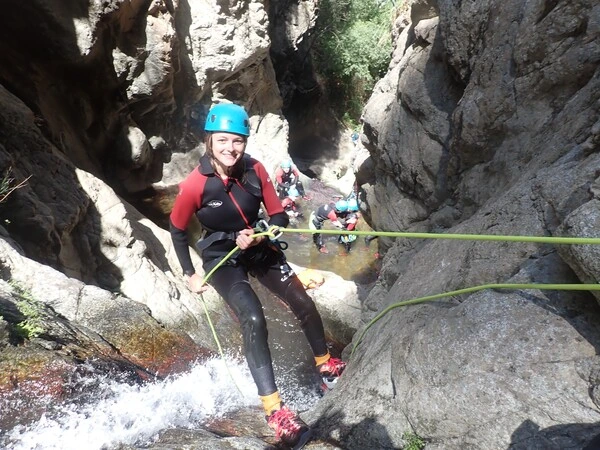 enchainement final cascade baoussous canyoning ceret